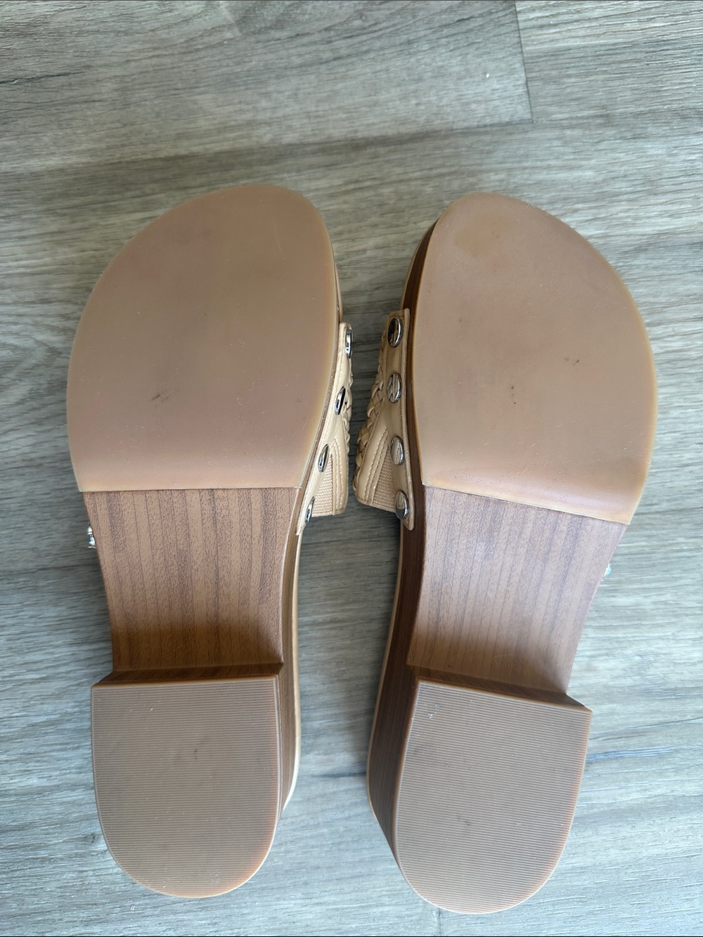 Michael Kors Woven Slide Sandals in Beige Tan - Picture 6 of 7
